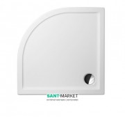 Душовий піддон Koller Pool Flat Round 90x90 см напівкруглий акрил білий 8KP0116