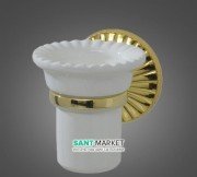 Держатель со стаканом для зубных щеток настенный All.Pe Opal золото OR OP109