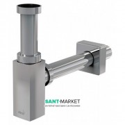 Сифон для раковины AlcaPlast цельнометаллический граненный хром A401-BLISTR