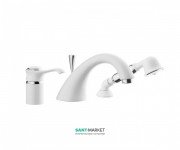 Змішувач для ванни Emmevi Tiffany на 3 отвори білий / хром BC60120