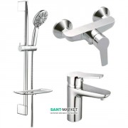 Комплект смесителей для ванной с душевым гарнитуром Koller Pool Kvadro хром KR0200+KR0450+KR020