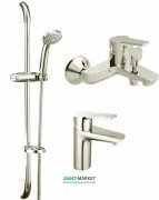 Комплект змішувачів для ванної з душовим гарнітуром Koller Pool Kvadro хром KR0200 + KR0100 + KR010