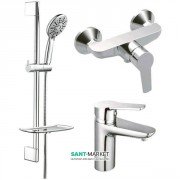 Комплект змішувачів для ванної з душовим гарнітуром Koller Pool Kvadro хром KR0200 + KR0450 + KR020