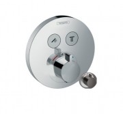 Термостат для прихованого монтажу на 2 функції Hansgrohe Ecostat ShowerSelect S чорний хром шліфований 15743340