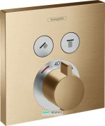 Термостат для скрытого монтажа на 2 функции Hansgrohe ShowerSelect бронза шлифованная 15763140