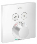 Термостат для скрытого монтажа на 2 функции Hansgrohe ShowerSelect белый матовый 15763700