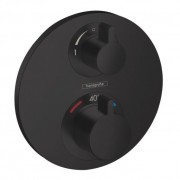 Термостат для скрытого монтажа с запорным/переключающим вентилем Hansgrohe Ecostat S черный матовый 15758670