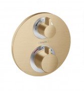 Термостат для прихованого монтажу з запірним / переключающим вентилем Hansgrohe Ecostat S бронза шліфована 15758140