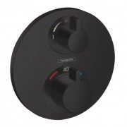 Термостат для прихованого монтажу з запірним / переключающим вентилем Hansgrohe Ecostat S чорний матовий 15758670