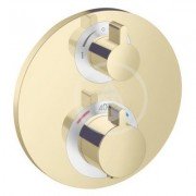 Термостат для прихованого монтажу з запірним / переключающим вентилем Hansgrohe Ecostat S поліроване золото 15758990