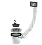 Донний клапан сифона для мийки 6/4 AlcaРlast c гратами з нержавіючої сталі DN70 і гофроперелівом A331