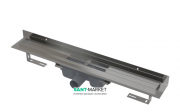 Водоотводящий желоб AlcaPlast Wall с порогами для цельной решетки и фиксированным воротником к стене APZ16-1150
