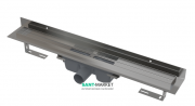 Водоотводящий желоб AlcaPlast Wall с порогами для цельной решетки и фиксированным воротником к стене APZ16-300