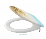 Сиденье с крышкой для унитаза AlcaPlast антибактериальное Soft Close A604 SHELL