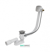 Сифон для ванни AlcaPlast з напуском води через перелив хром A564KM3-100