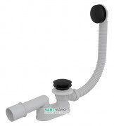 Сифон для ванни AlcaPlast Click-Clack чорний матовий A507BLACK