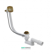 Сифон для ванни AlcaPlast з напуском води через перелив бронза-антик A564ANTIC