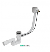 Сифон для ванни AlcaPlast з напуском води через перелив хром A565CRM1-120