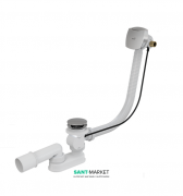 Сифон для ванни AlcaPlast з напуском води через перелив хром A564KM1-80