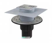 Зливний трап AlcaPlast 105 × 105 мм з гратами прямий стік APV4344