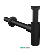 Сифон для раковини AlcaPlast Design латунь чорний матовий A400BLACK