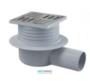 Сливной трап AlcaPlast 105×105 мм с решеткой боковой сток APV26