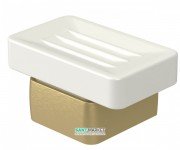 Мильниця для ванною Haceka Aline Gold настінна білий / матове золото 1196883