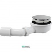 Сифон для товстостінного душового поддонa AlcaPlast Зниження хром A492CR