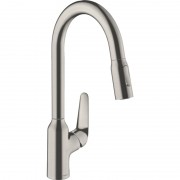 Змішувач для кухні Hansgrohe Focus M42 220 з витяжним душем 2jet sBox сталь 71820800