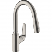 Змішувач для кухні Hansgrohe Focus M42 180 з витяжним душем 2jet sBox сталь 71821800