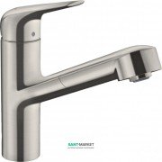 Змішувач для кухні Hansgrohe Focus M42 150 з витяжним виливом 1jet sBox сталь 71829800