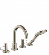 Смеситель для ванной Hansgrohe Axor Uno на 4 отверстия шлифованный никель 38445820
