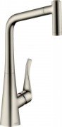 Смеситель для кухни Hansgrohe Metris M71 320 2jet с вытяжным изливом однорычажный сталь 73801800