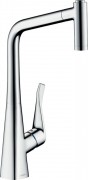 Змішувач для кухні Hansgrohe Metris M71 320 Eco 2jet sBox з витяжним виливом змішувач хром 73824000