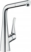Смеситель для кухни Hansgrohe Metris M71 320 Eco 1jet sBox с вытяжным изливом однорычажный хром 73828000