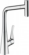Смеситель для кухни Hansgrohe Metris Select M71 320 Eco 1jet sBox с вытяжным изливом однорычажный хром 73807000