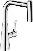 Змішувач для кухні Hansgrohe Metris M71 220 Eco 2jet sBox з витяжним виливом змішувач хром 73823000