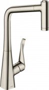 Змішувач для кухні Hansgrohe Metris Select M71 320 2jet sBox з витяжним виливом змішувач на 2 отвори сталь 73806800