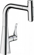 Смеситель для кухни Hansgrohe Metris Select M71 240 2jet sBox с вытяжным изливом однорычажный хром 73817000