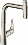 Смеситель для кухни Hansgrohe Talis Select M51 220 2jet Sbox с вытяжным изливом однорычажный сталь 73868800