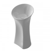 Раковина для ванної окремостояча цільнолита з п'єдесталом IStone Hola білий матовий WD3864