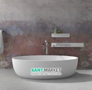Ванна каменная отдельностоящая овальная Istone Qliuia 170х80 см белый глянец WD6599 glossy