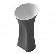 Раковина для ванної окремостояча цільнолита з п'єдесталом IStone Hola білий матовий / сірий WD3864 rain cloud