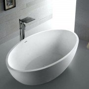 Ванна кам'яна окремостояча овальна Istone Qliuia 176х103 см білий матовий WD6556