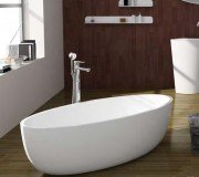 Ванна кам'яна окремостояча овальна Istone Qliuia 170х80 см білий матовий WD6599