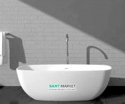 Ванна кам'яна окремостояча овальна Istone Coco 180х87 см білий матовий WD6581