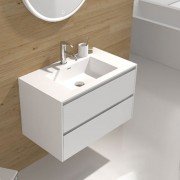 Тумба подвесная под раковину Istone Illumina прямоугольная МДФ белый матовый WD2931-0