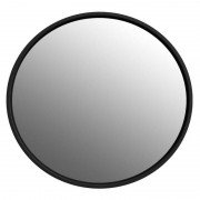 Зеркало в ванную комнату круглое Istone Round с LED-подсветкой рама черный матовый камень WD2906-2 black matte