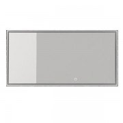 Зеркало в ванную комнату прямоугольное Istone Hannah 140 см с LED-подсветкой рама белый матовый камень WD2912-2F