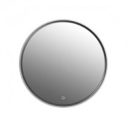 Дзеркало у ванну кімнату кругле Istone Round з LED-підсвіткою рама білий матовий камінь WD2906-2F1